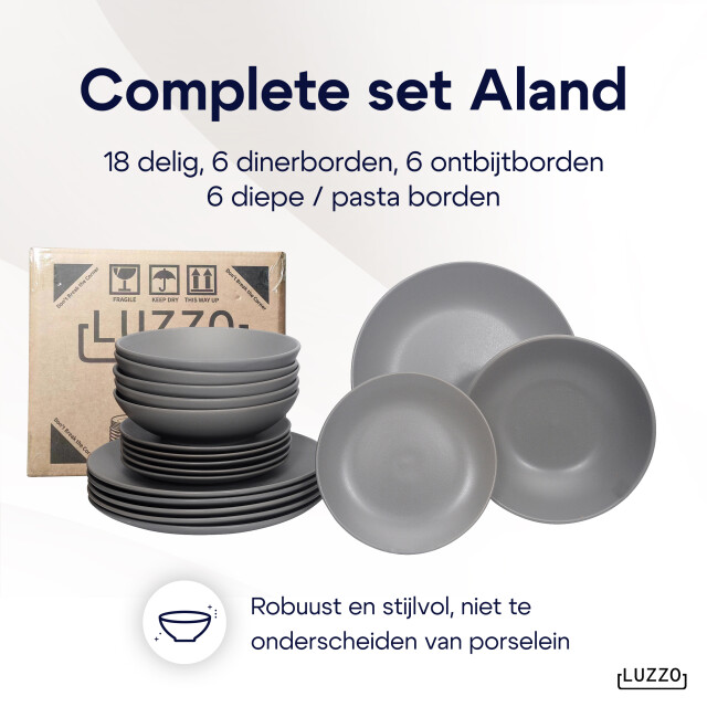 Luzzo ® serviesset aland 6 persoons aardewerk 18-delig met pastaborden mat 3047598 large