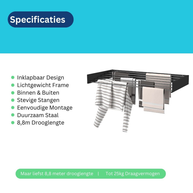 Wasophoogte ® wanddroogrek walldry 120 cm - 3260858 large