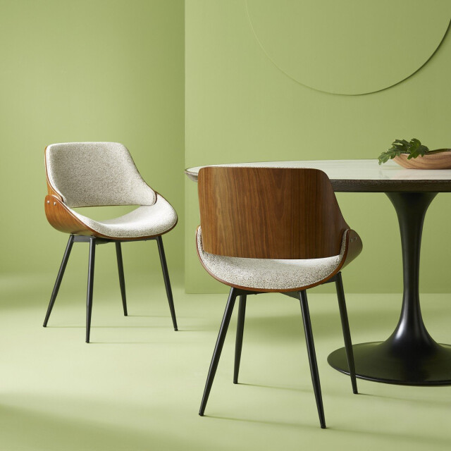 Signature Set van 4 stoelen van notenhout en stof l56 cm mannix 3061006 large
