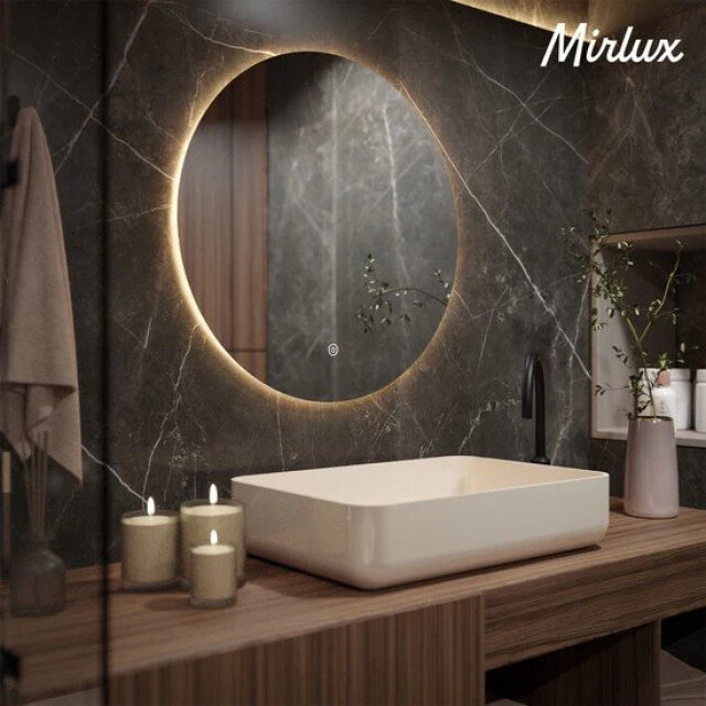 Mirlux Badkamerspiegel 80cm rond frameloos 3267986 large