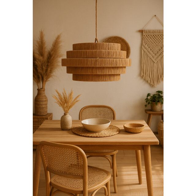 Furnilux -grote hanglamp pulau Ø65 cm – handgemaakte plafondlamp van natuurlijk 3191988 large