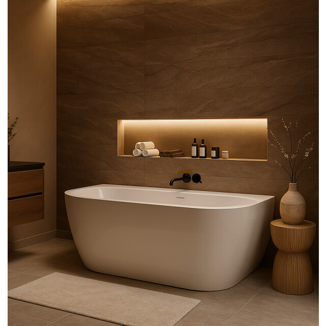 Badplaats Ligbad hanoi 170 x 80 x 58 cm half vrijstaand bad hoogglans 3236462 large