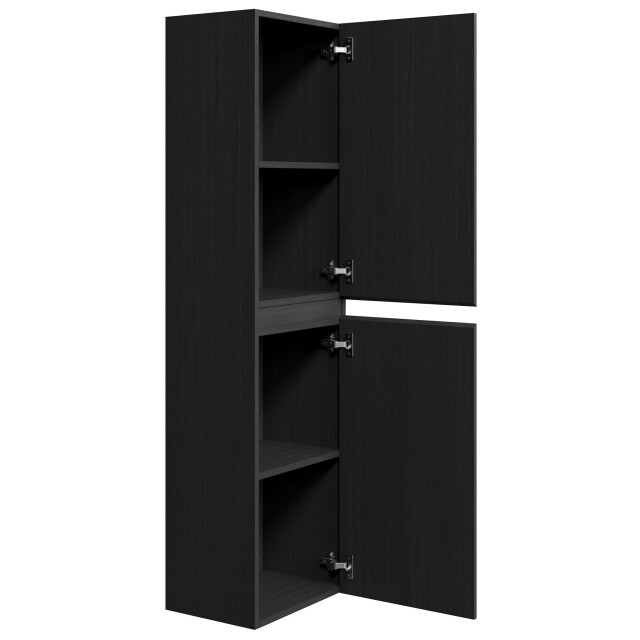 Badplaats Badkamerkast angela 40 x 30 x 150 cm zwart hout hangende kolomkast 3181207 large
