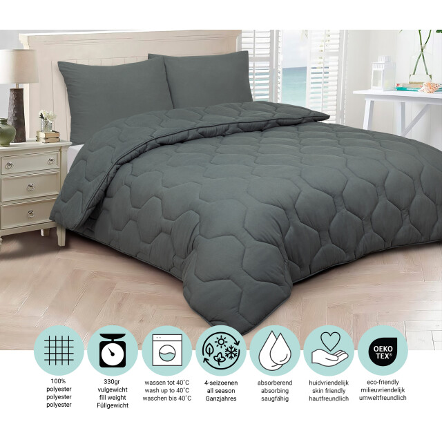 DoubleDry 2 in 1 dekbed 140x200 eenpersoons wasbaar dekbed zonder overtrek - 3289460 large