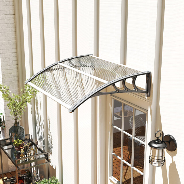 4goodz Deurluifel terrasoverkapping polycarbonaat, 75x100cm zilver 3285147 large