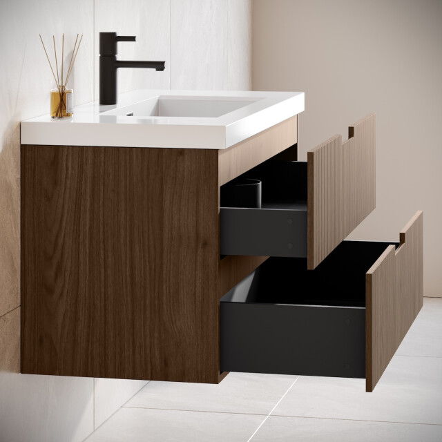 Badplaats Badkamermeubel set thermis 100cm bruin badmeubel met 3181096 large
