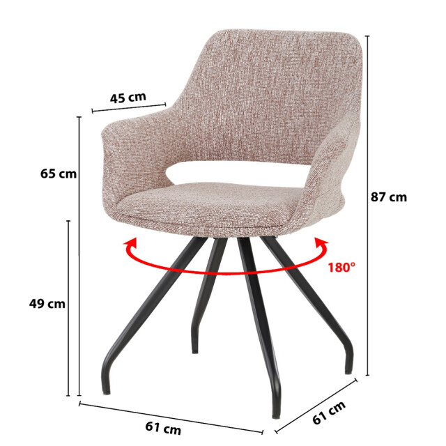 Livingfurn eetkamerstoel capp blossom lodge set van 2 61x61x88cm 3285978 large