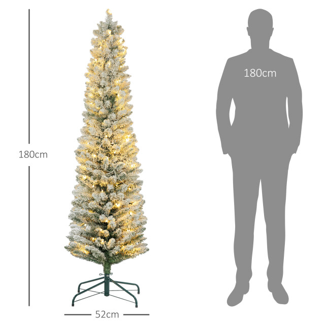 Homcom Kerstboom met sneeuw 180 cm led verlichting - 3288025 large