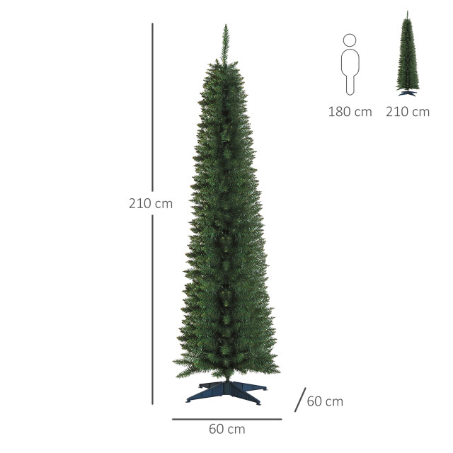 Homcom Kerstboom smal incl. standaard 210 cm - 3287949 large