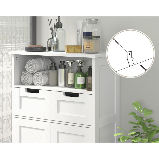 4goodz Badkamerkast met 2 laden, 2 deuren en open vak 30x60x109 cm - 3176443 large