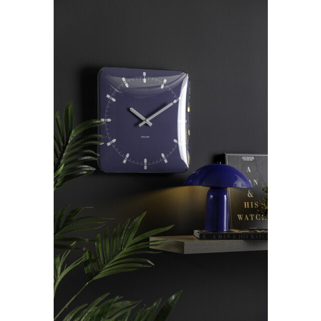 Karlsson wandklok sucinto dome vierkant navy blue 3259460 large