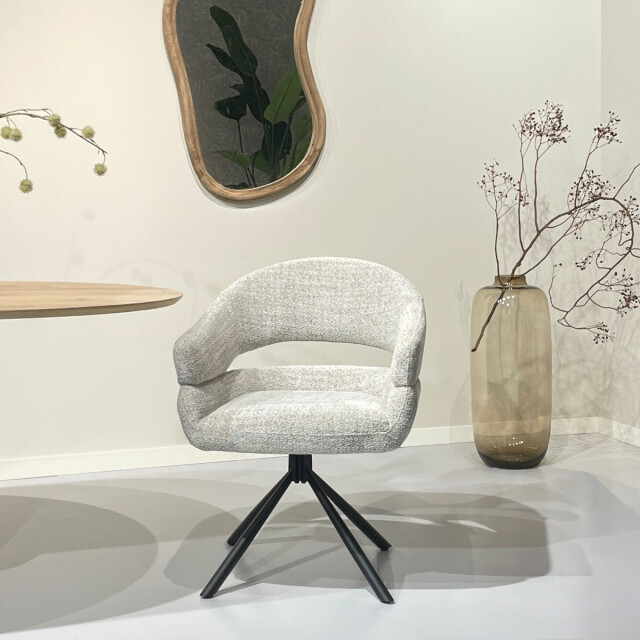 Livingfurn eetkamerstoel linn bisque oasis set van 2 62x58x85cm 3286059 large