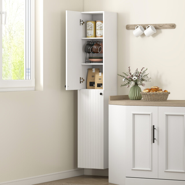 Homcom Badkamerkast wandgemonteerd gelakt 6 planken mdf - 3285150 large