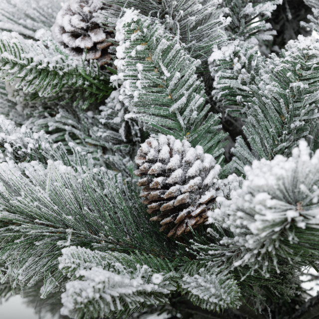 Homcom Set van 2 kerstbomen met led verlichting met prikpen 107 cm 3288026 large