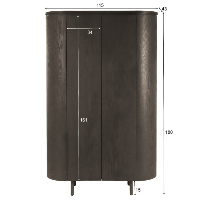 Livingfurn kabinetkast tobago espresso 43x115x180cm 3286039 large