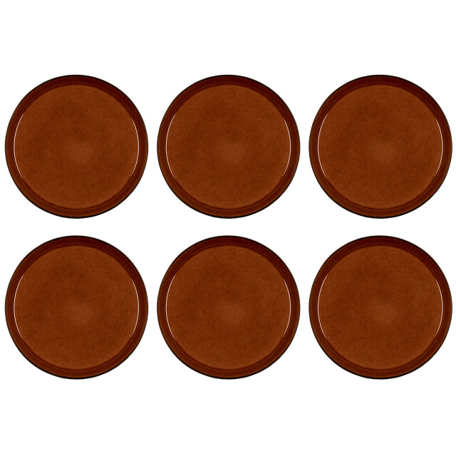 Bitz ® gastro 6 stuks aardewerk ontbijtborden 21 cm amber/zwart 821405 3047829 large