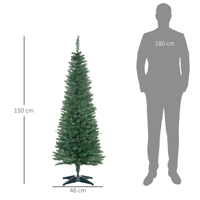 Homcom Kerstboom kunstspar smal met standaard 150cm - 3287950 large