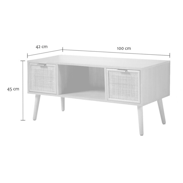 CaliCosy Tv-meubel met 2 lades en rotan voorkant l100 cm miya 2930096 large