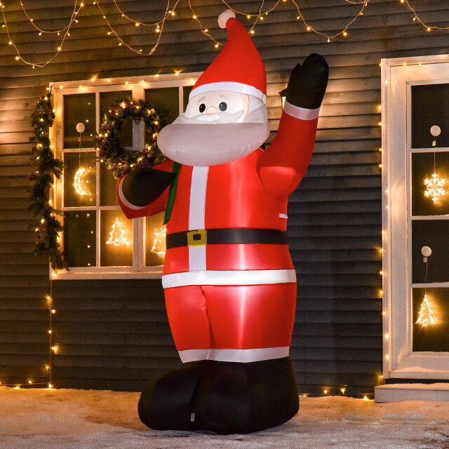 Homcom Santa claus 240 cm hoog met led-verlichting opblaasbaar 3288007 large