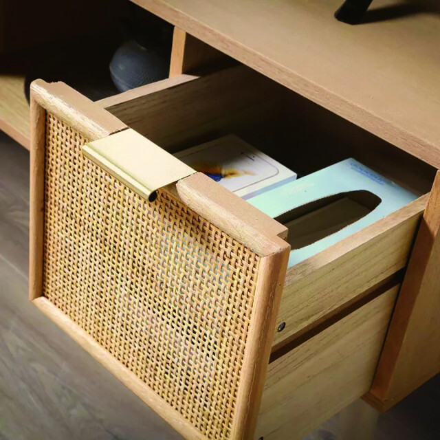 CaliCosy Tv-meubel met 2 lades en rotan voorkant l100 cm miya 2930096 large