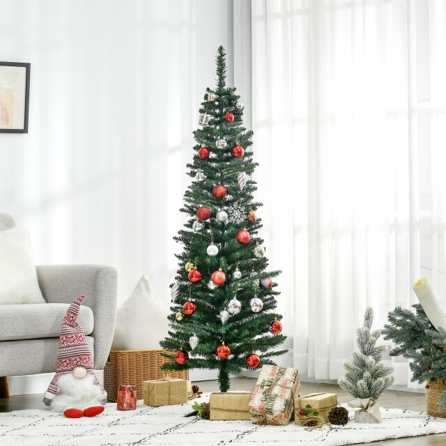 Homcom Kerstboom kunstspar smal met standaard 150cm - 3287950 large