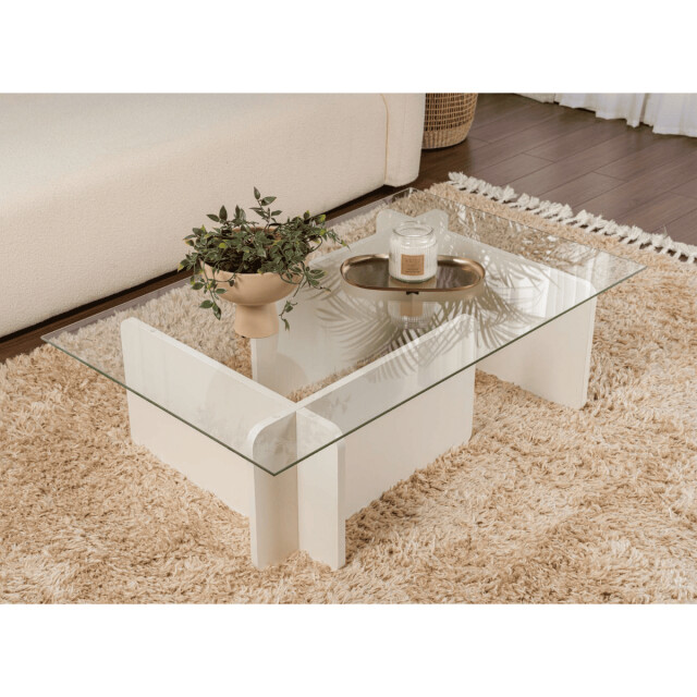CaliCosy Salontafel met een blad van gehard glas l105 cm flavio 3253398 large