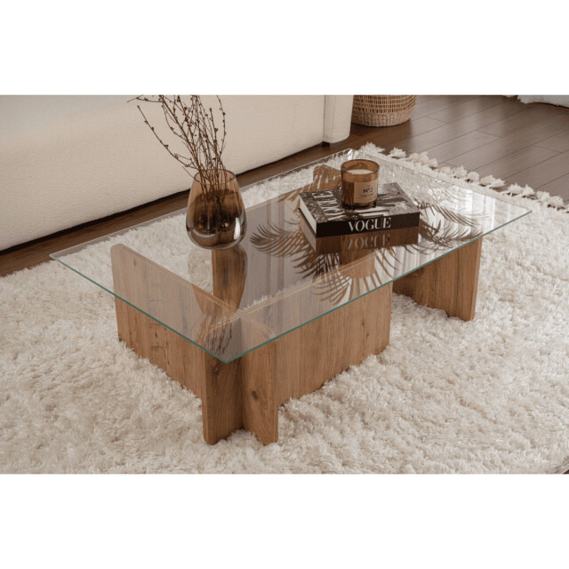 CaliCosy Salontafel met een blad van gehard glas l105 cm flavio 3253397 large