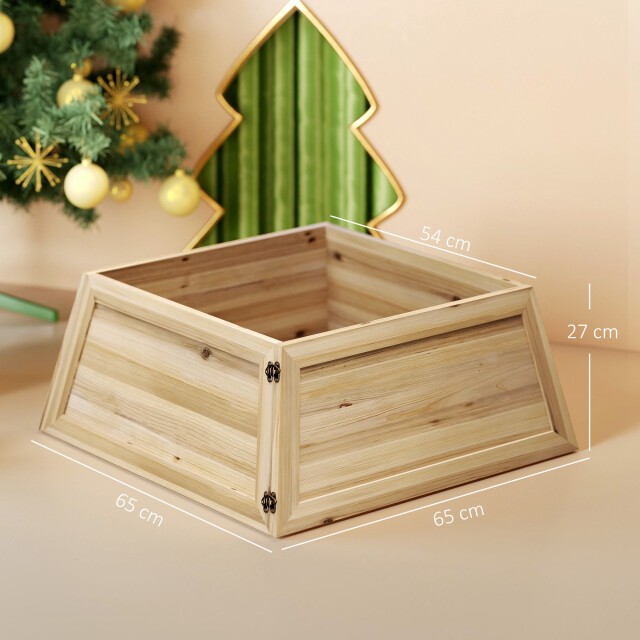 Homcom Kerstboomrok 65 x 65 cm kerstboommand van vuren bruin 3275672 large