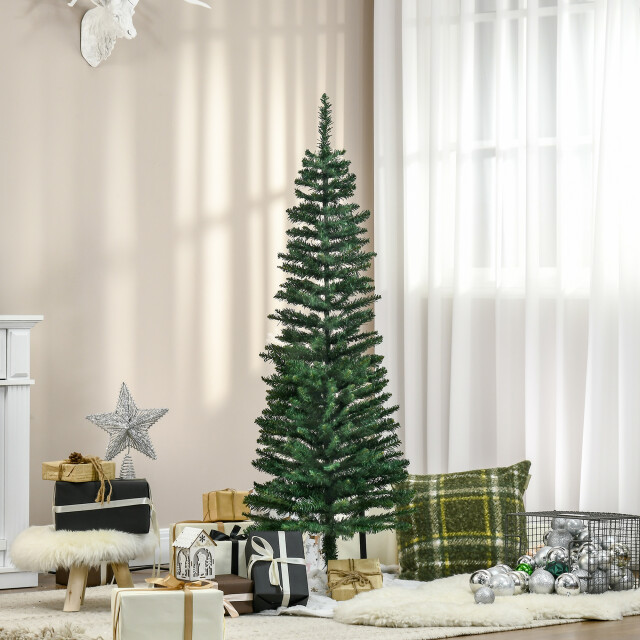 Homcom Kerstboom kunstspar smal met standaard 150cm - 3287950 large
