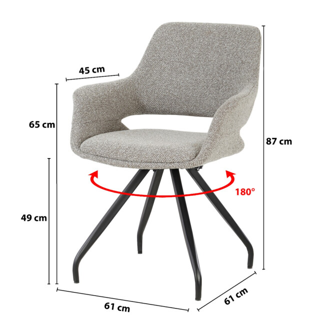 Livingfurn eetkamerstoel capp set van 2 61x61x88cm 3285980 large