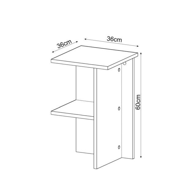 CaliCosy Vierkant nachtkastje met legplank h60 cm leray 3222868 large