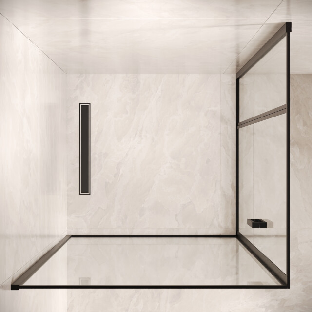 Badplaats Douchecabine belize 90 x 90 x 190 cm zwart met veiligheids - 3213320 large