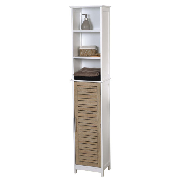 4goodz Badkamerkast stockholm met deur en 6 planken 35x26x173 cm wit/ 3048725 large