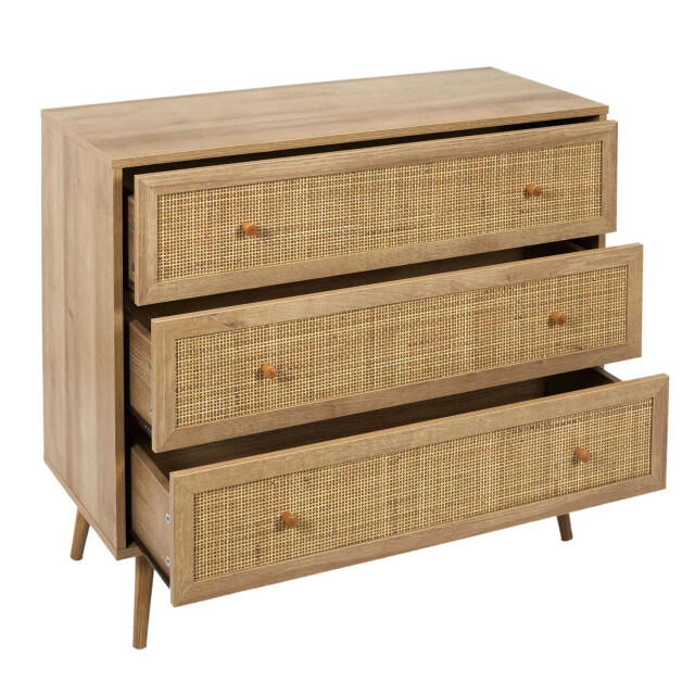 Home Deco Factory Ladekast bali met rattan voorzijde buffetkast 90x39x79 cm - 3202280 large