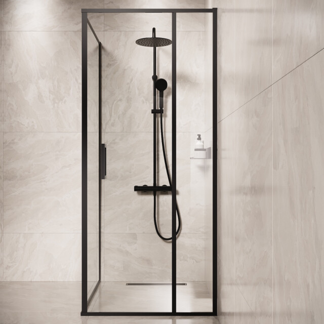 Badplaats Douchecabine belize 90 x 90 x 190 cm zwart met veiligheids - 3213320 large