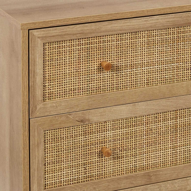 Home Deco Factory Ladekast bali met rattan voorzijde buffetkast 90x39x79 cm - 3202280 large