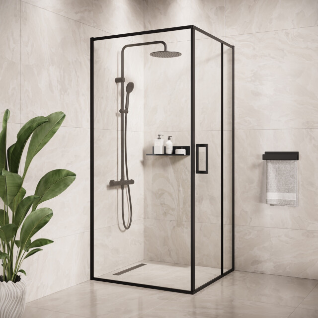 Badplaats Douchecabine belize 90 x 90 x 190 cm zwart met veiligheids - 3213320 large
