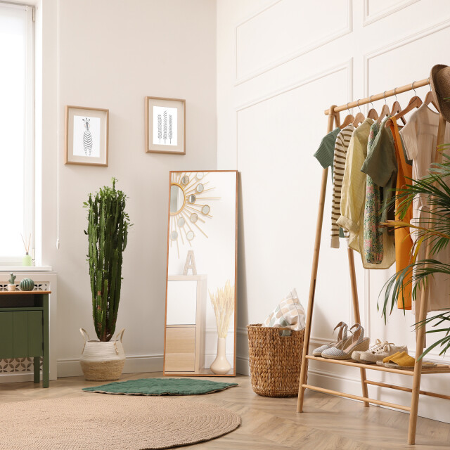 Homcom Wandspiegel met houten omlijsting 45x125 cm 3294093 large