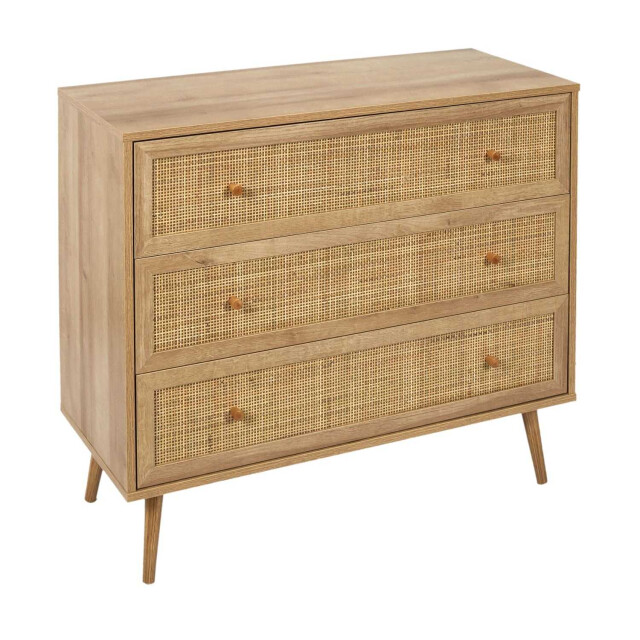Home Deco Factory Ladekast bali met rattan voorzijde buffetkast 90x39x79 cm - 3202280 large