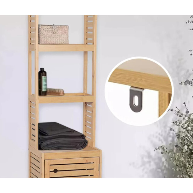 4goodz Hoge badkamerkast trinidad met deur en 5 legplanken 30x38x170 cm - 3049044 large