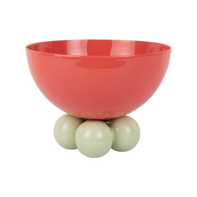 Present Time schaal double funky large scarlet red & soft green 3062324 large