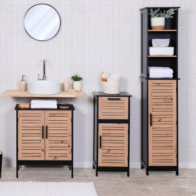 4goodz Badkamerkast hoog bergen met 1 deur en 6 planken 173 cm - 3049043 large