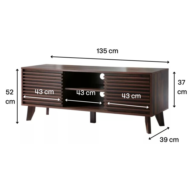 CaliCosy Tv-meubel met laminaathout- fronten l140 cm fribourg 2979171 large