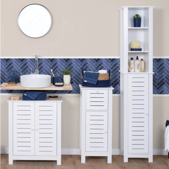 4goodz Badkamerkast hoog santorini met 1 deur en 6 planken 173 cm - 3049042 large