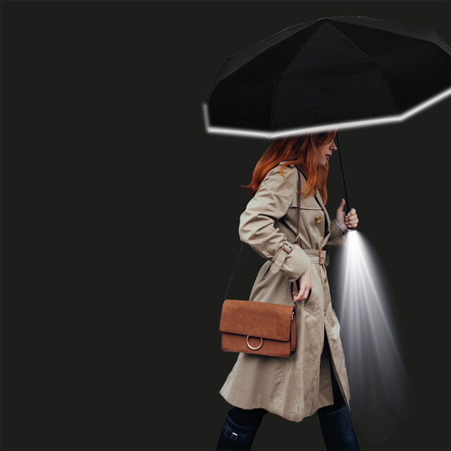 Casa di Elturo Paraplu met led zaklamp – automatisch open – Ø 34 cm – compact opvouwbaar 3295328 large