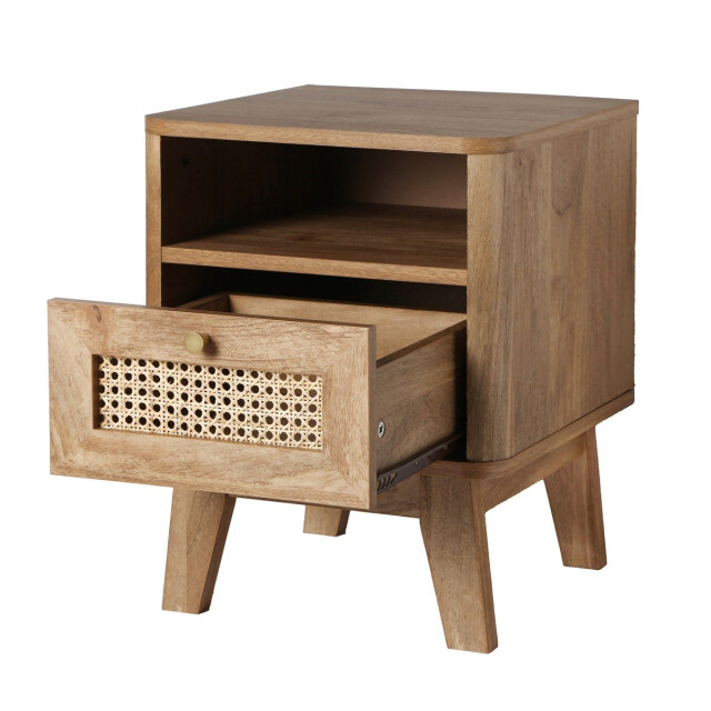 CaliCosy Nachtkastje 1 lade met rotan front en 1 open vak l39 cm palmo 2948020 large