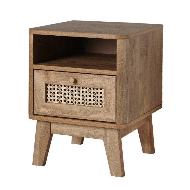 CaliCosy Nachtkastje 1 lade met rotan front en 1 open vak l39 cm palmo 2948020 large