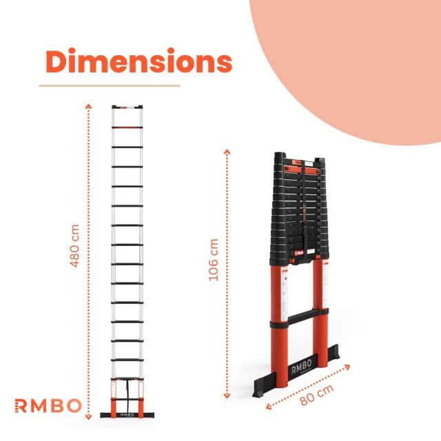 RMBO ® professionele telescopische ladder 4,8m 3273546 large
