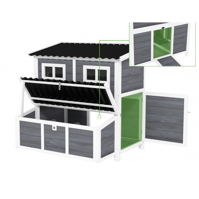 4goodz Kippen legnest voor 4-6 kippen waterdicht dak 100x86x100cm grijs 3151480 large
