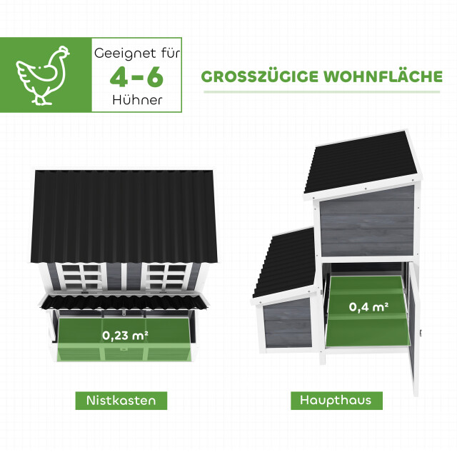 4goodz Kippen legnest voor 4-6 kippen waterdicht dak 100x86x100cm grijs 3151480 large